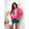 T-shirt damski ICONIC oversize – bawełniany premium print