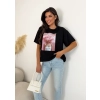 T-shirt damski oversize kot bubble gum premium bawełna