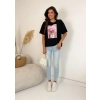 T-shirt damski oversize kot bubble gum premium bawełna