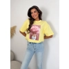 T-shirt damski oversize kot bubble gum premium bawełna