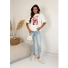 T-shirt damski oversize kot bubble gum premium bawełna