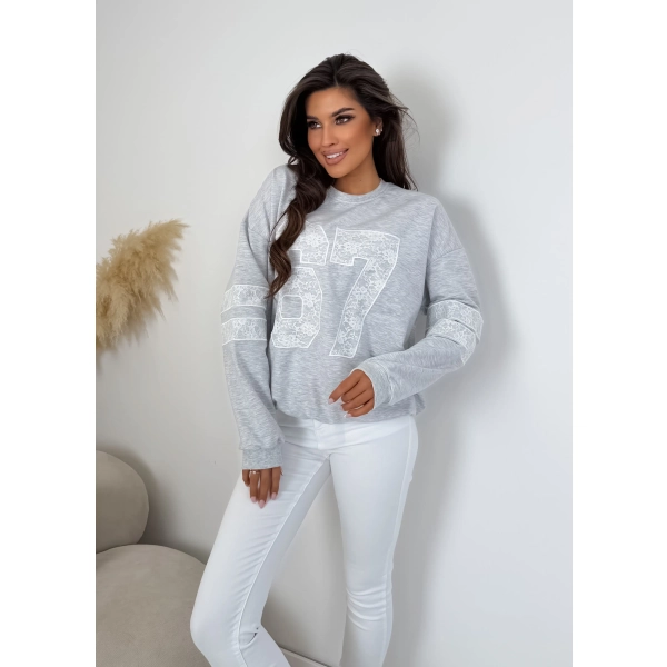 Bluza damska oversize 67 koronka – styl premium