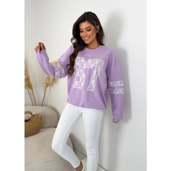 Bluza damska oversize 67 koronka – styl premium