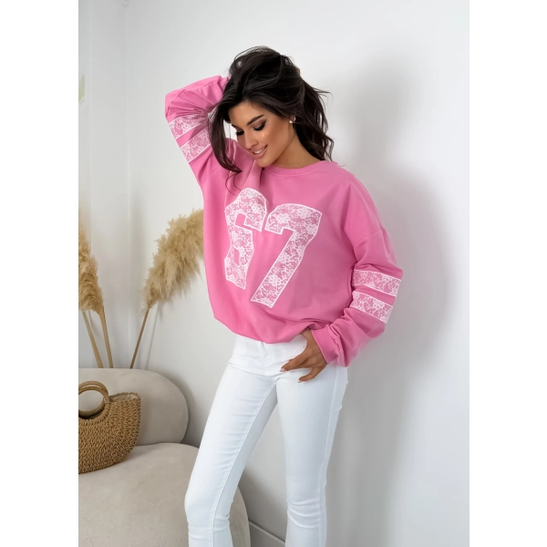 Bluza damska oversize 67 koronka – styl premium