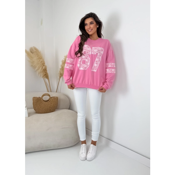 Bluza damska oversize 67 koronka – styl premium