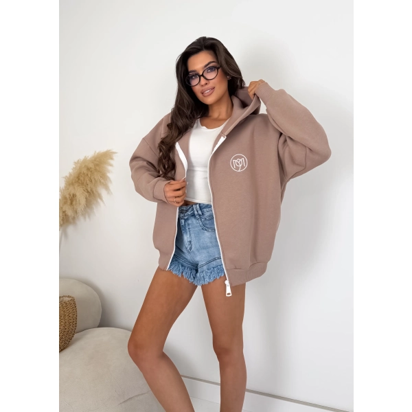 Bluza damska MOJO z kapturem na zamek oversize