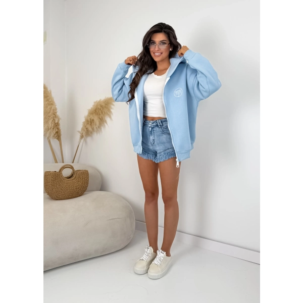 Bluza damska MOJO z kapturem na zamek oversize
