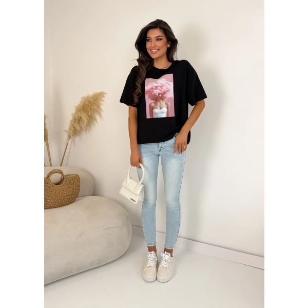 T-shirt damski oversize kot bubble gum premium bawełna