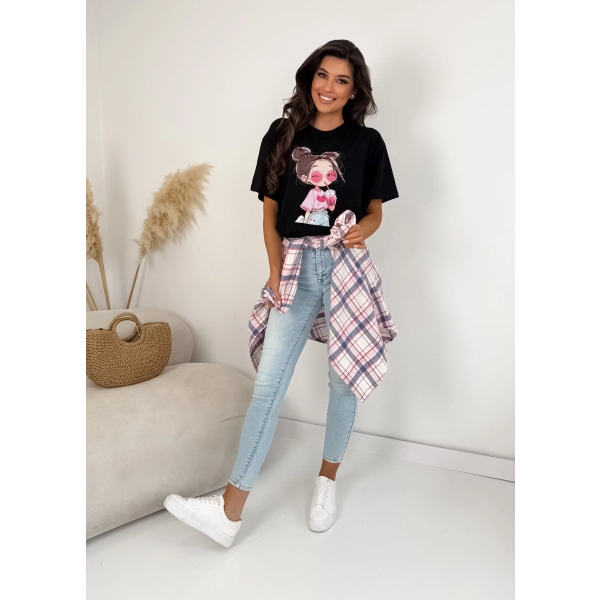 T-shirt damski oversize girl aesthetic latte vibe bawełna premium