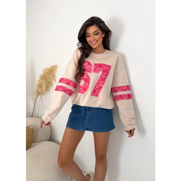 Bluza damska oversize 67 koronka – styl premium