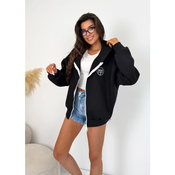 Bluza damska MOJO z kapturem na zamek oversize